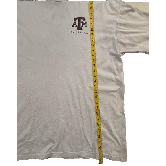Texas A&M Aggies TShirt Mens 2XL White NCAA Baseball Graphic Short Sleeve Y2K - Picture 5 of 7
